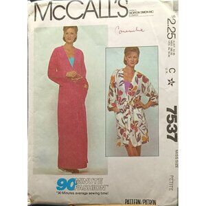Vintage McCalls 7537 Misses Cover-Up Sewing Pattern Size Petite
